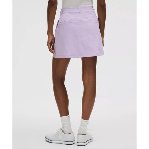 Stretch Twill Front Pleat Golf Skirt - Lavender Frost - Picture 2 of 7